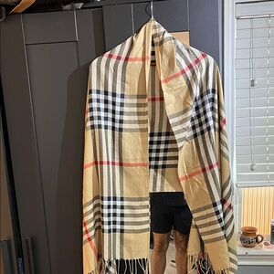 Plaid Fringe Scarf